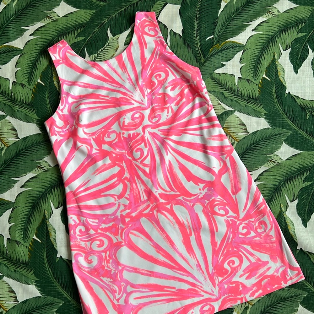 Lilly Pulitzer • Callie Shift Dress Pink Sun Ray Shimmy • Size Large